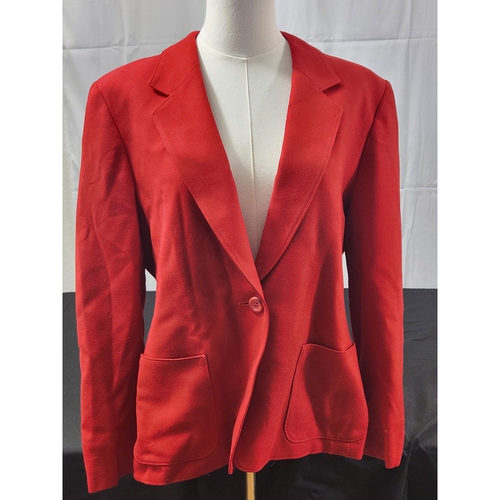 Vintage Pendleton Women's 100% Wool Two Button Collared‎ Blazer size 14 Red
